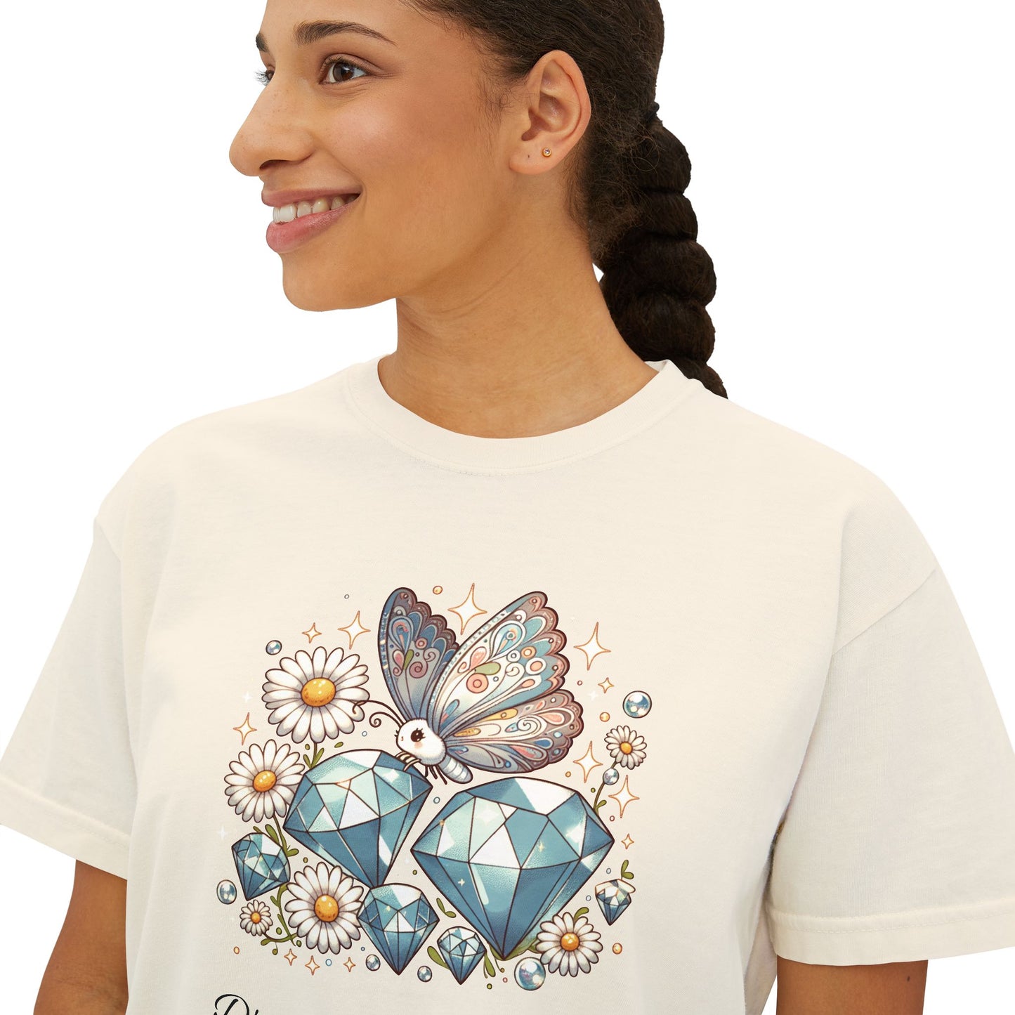 Dreamy Butterfly & Gem Women's Boxy Tee