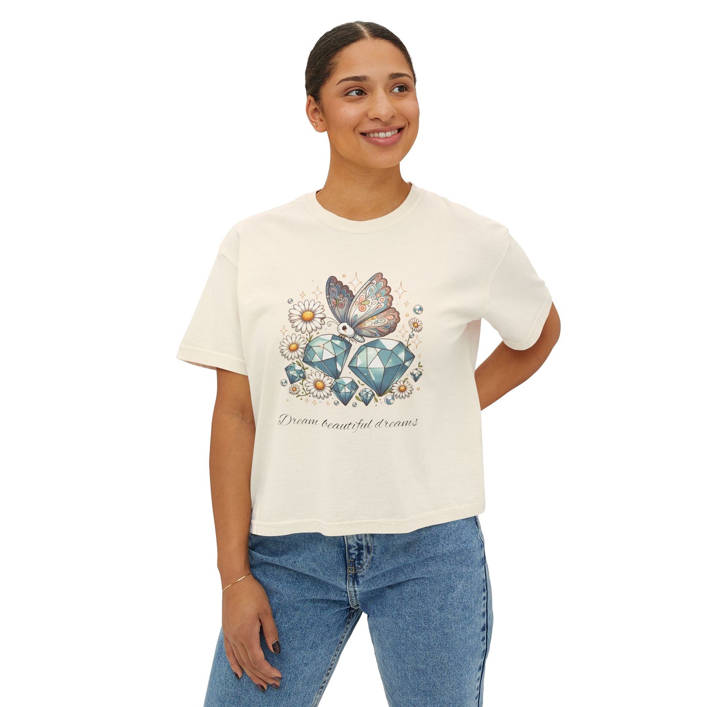 Dreamy Butterfly & Gem Women's Boxy Tee